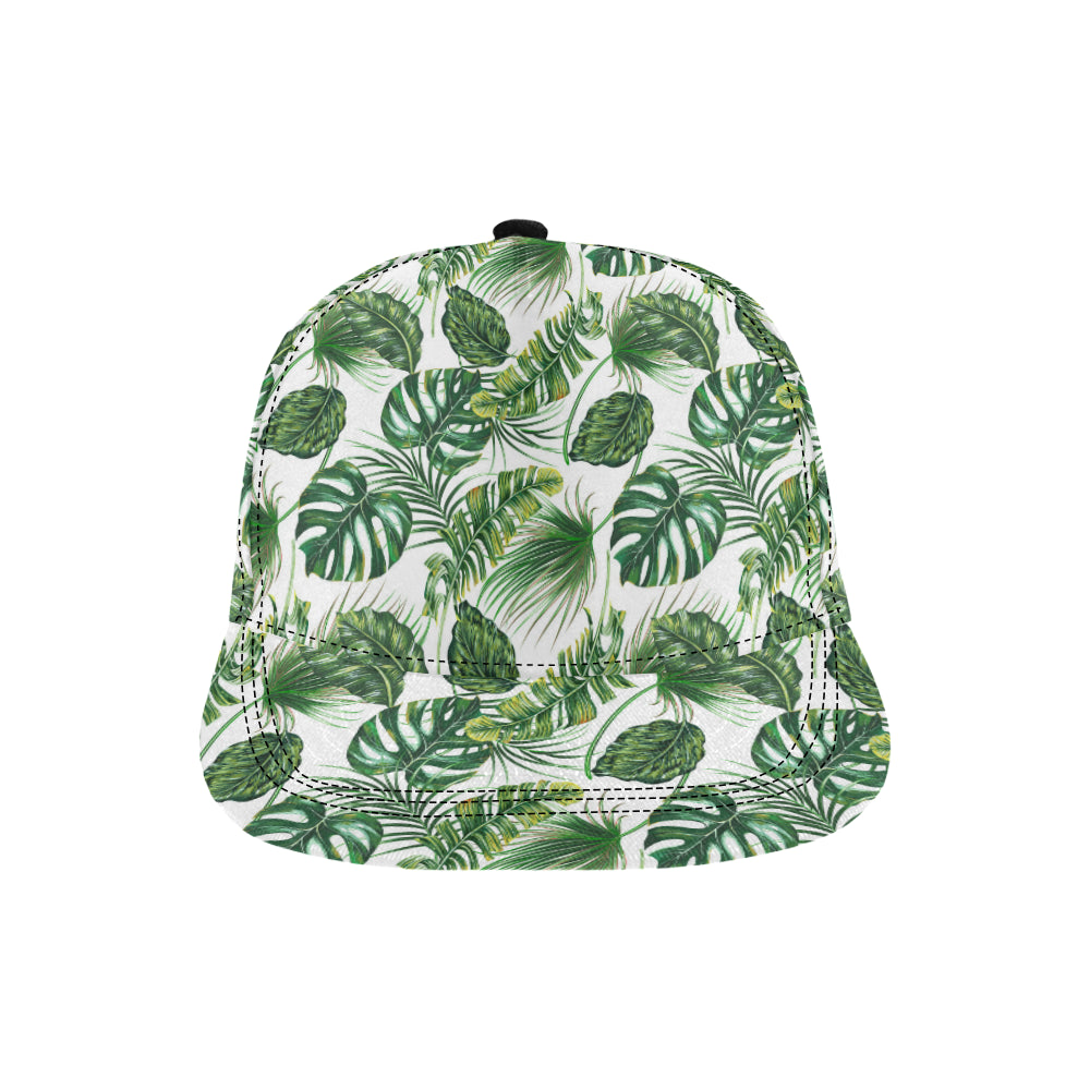 Green Pattern Tropical Palm Leaves Snapback Cap