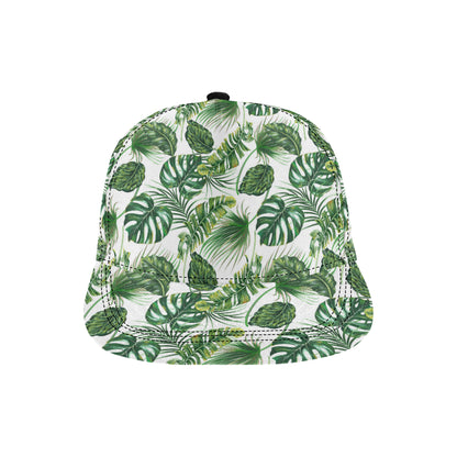 Green Pattern Tropical Palm Leaves Snapback Cap