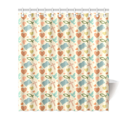 Christian Symbol Pattern Shower Curtain