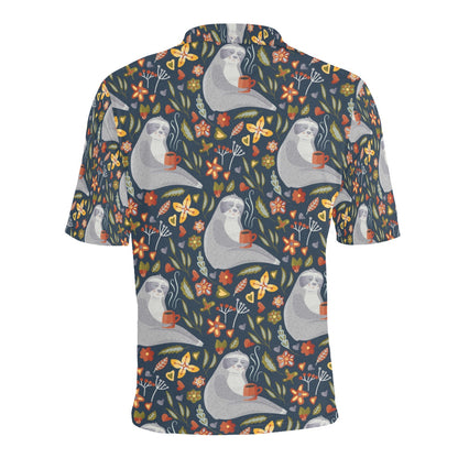 Sloth Print Design LKS303 Men Polo Shirt