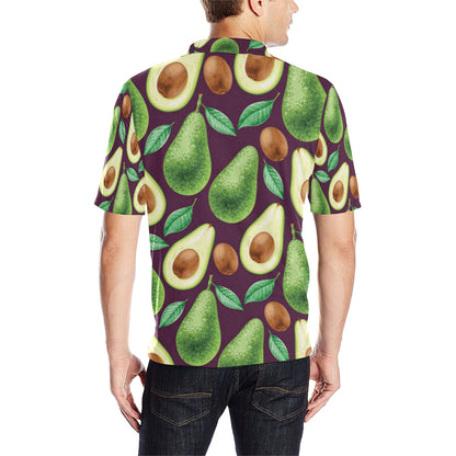 Avocado Pattern Print Design AC08 Men Polo Shirt