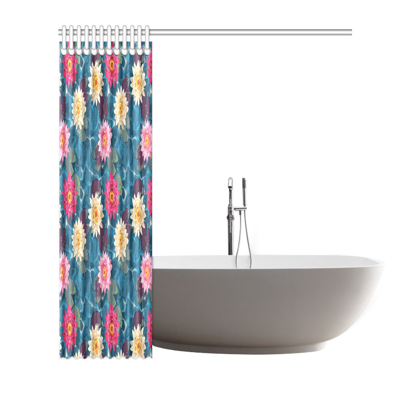Water Lily Pattern Print Design WL05 Shower Curtain