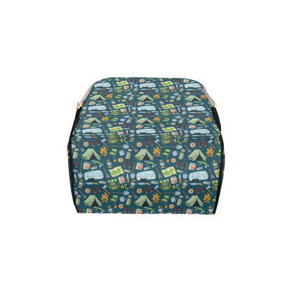 Camping Pattern Print Design 02 Diaper Bag Backpack