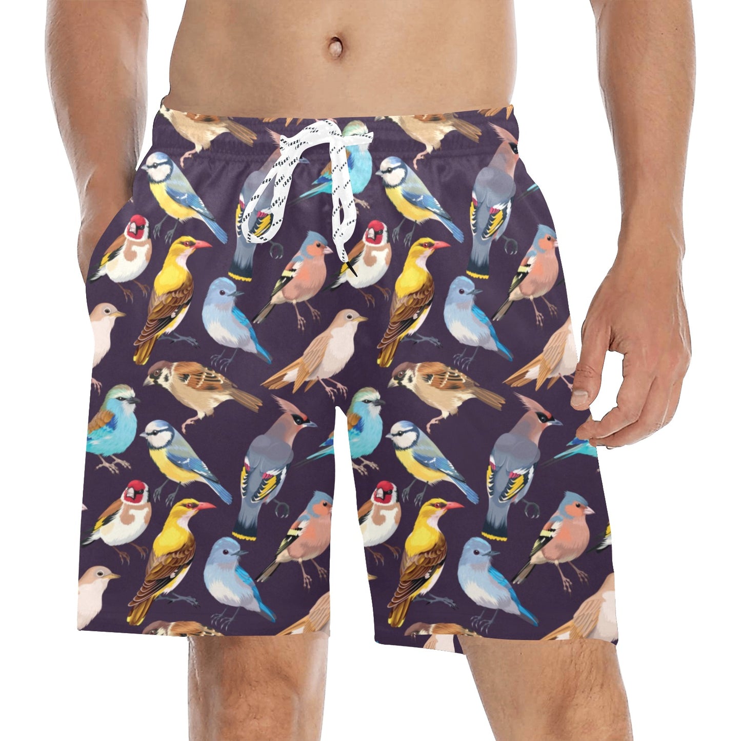 Bird Cute Print Pattern Men's Swim Trunks Beach Shorts