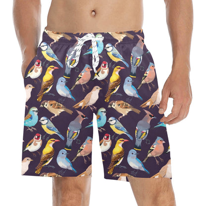Bird Cute Print Pattern Men's Swim Trunks Beach Shorts