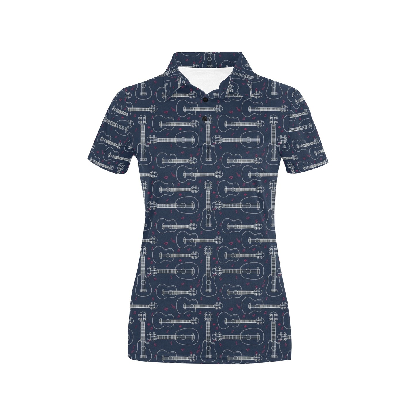 Ukulele Print Design LKS401 Women's Polo Shirt