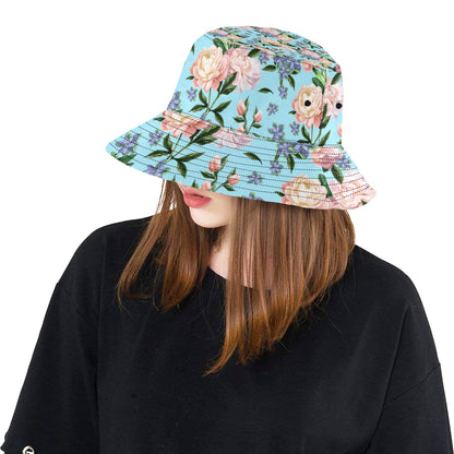 Peony Pattern Print Design PE02 Unisex Bucket Hat