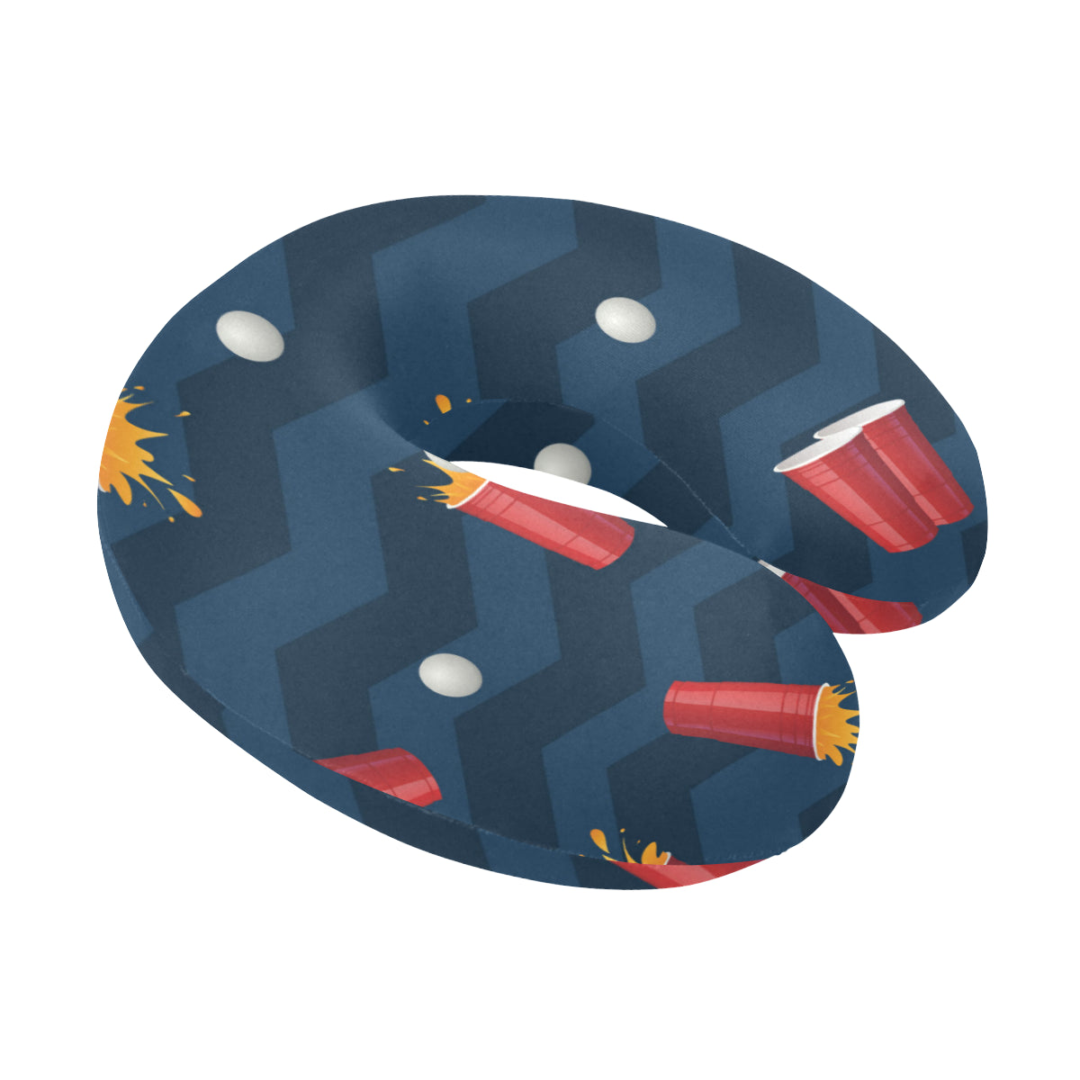 Beer Pong Pattern Print Design 01 U-Shaped Travel Neck Pillow