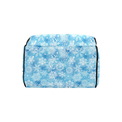 Snowflake Blue Print Design LKS301 Diaper Bag Backpack