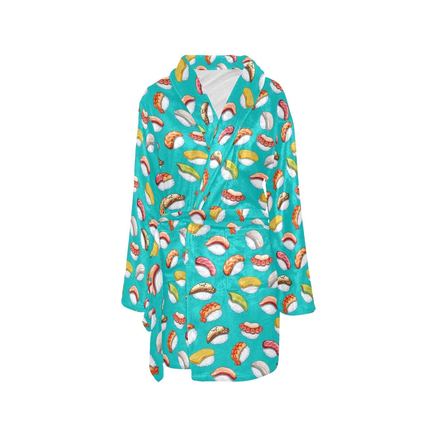 Sushi Themed Print Women's Fleece Robe