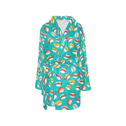 Sushi Themed Print Women's Fleece Robe