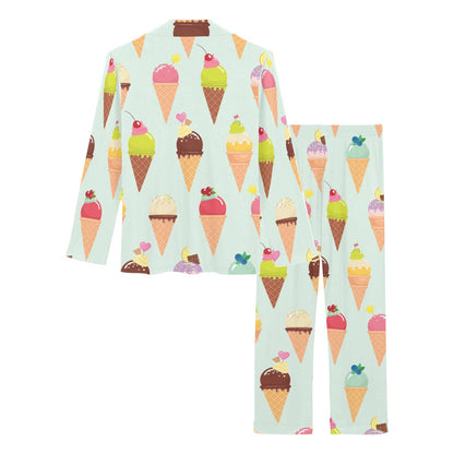 Ice Cream Pattern Print Design 03 Women's Long Pajama Set