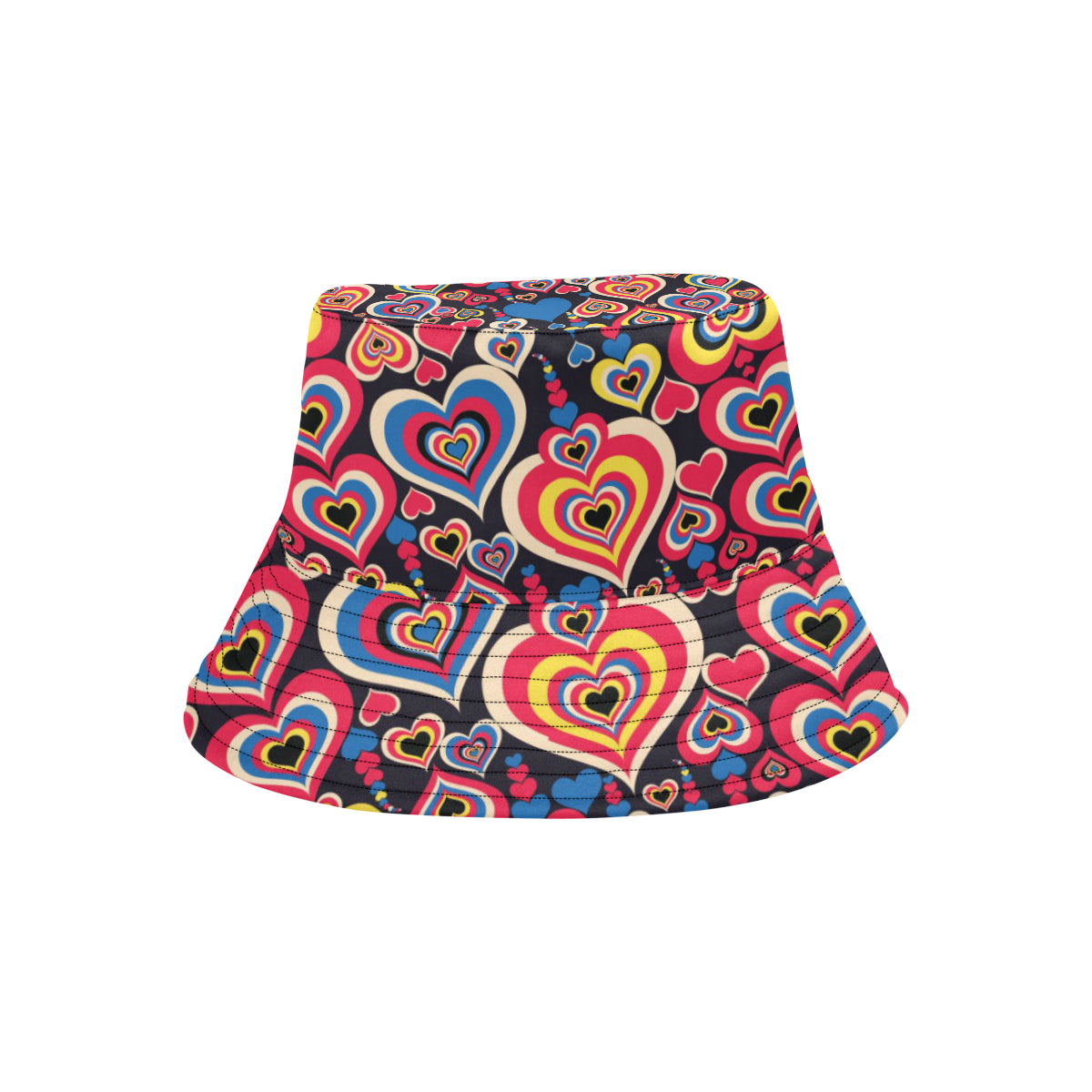 Heart Pattern Print Design HE08 Unisex Bucket Hat