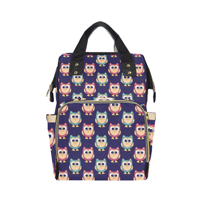 Owl Pattern Print Design A06 Diaper Bag Backpack