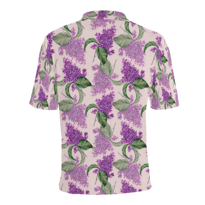 Lilac Pattern Print Design LI02 Men Polo Shirt