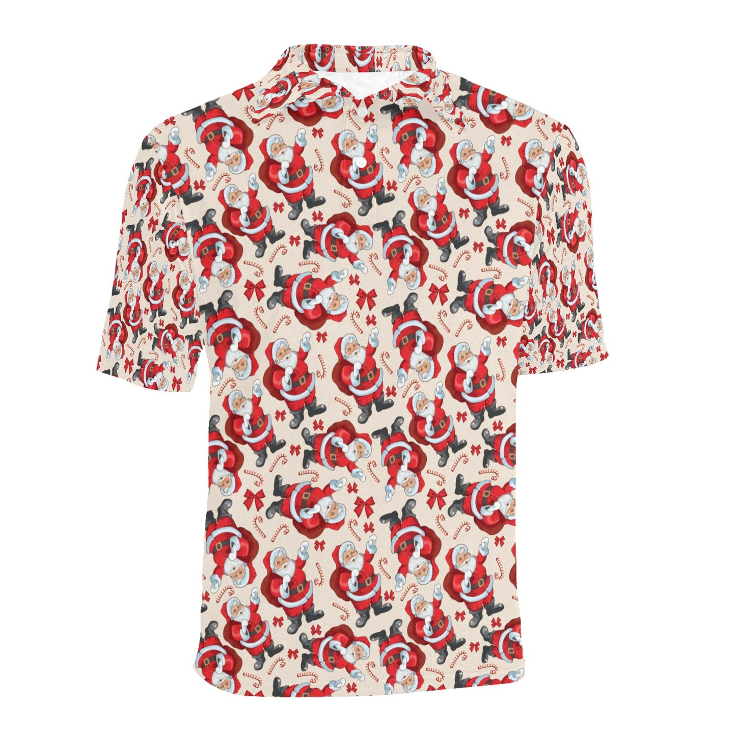 Santa Christmas Themed Print Design LKS302 Men Polo Shirt