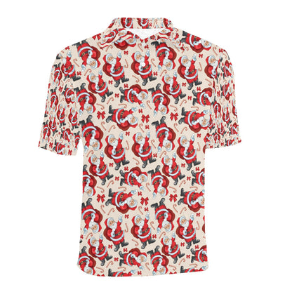 Santa Christmas Themed Print Design LKS302 Men Polo Shirt