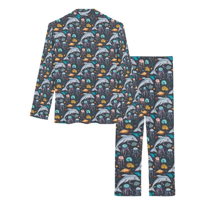 Underwater Dolphin Print Design LKS304 Women's Long Pajama Set