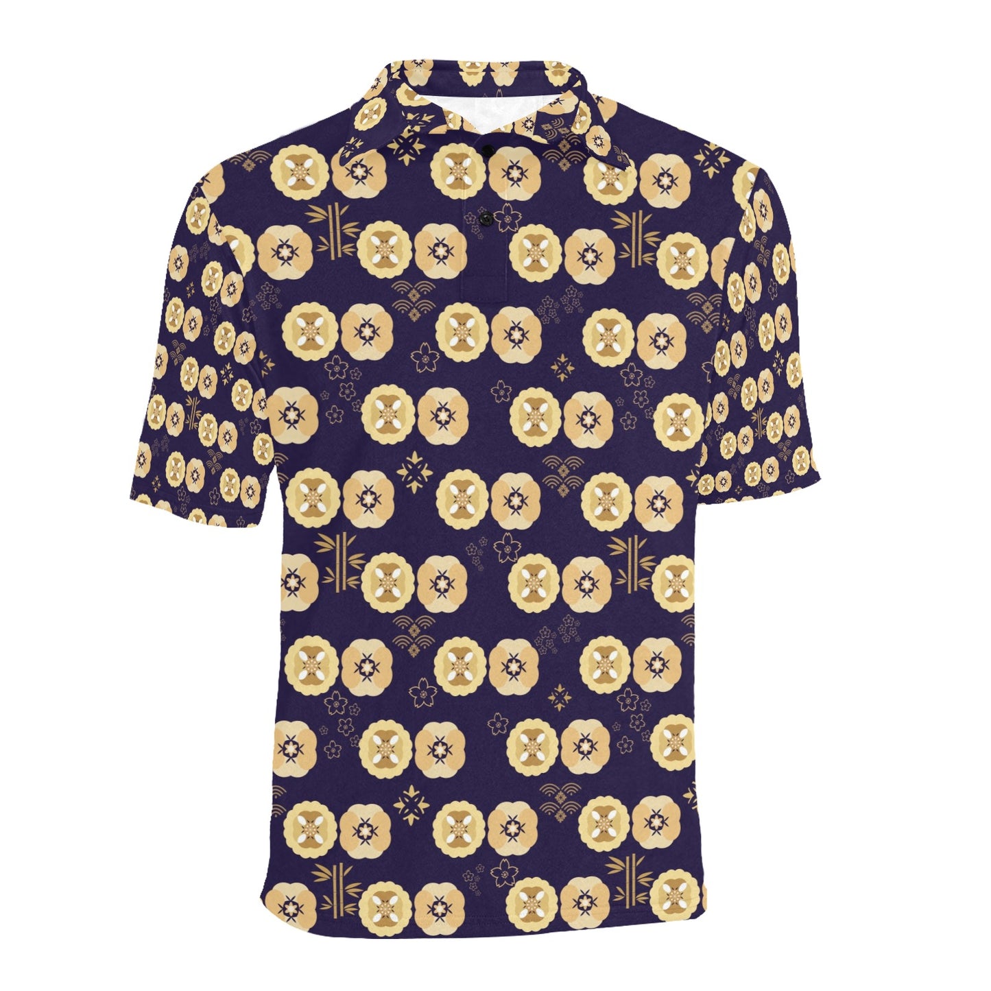 Sakura Print Design LKS303 Men Polo Shirt