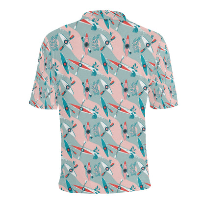 Kayak Pattern Print Design 05 Men Polo Shirt