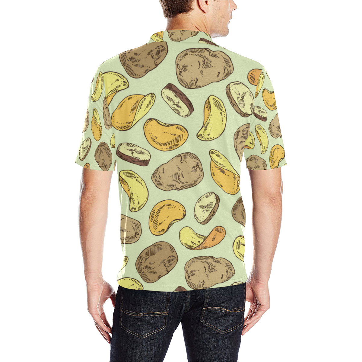 Potato Pattern Print Design A03 Men Polo Shirt