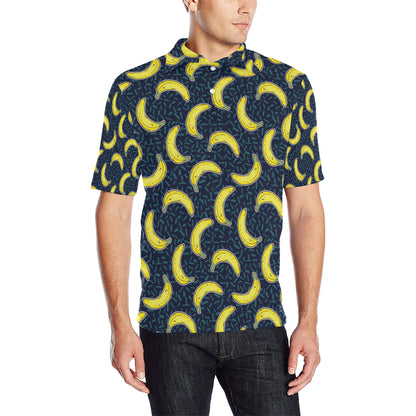 Banana Pattern Print Design BA09 Men Polo Shirt