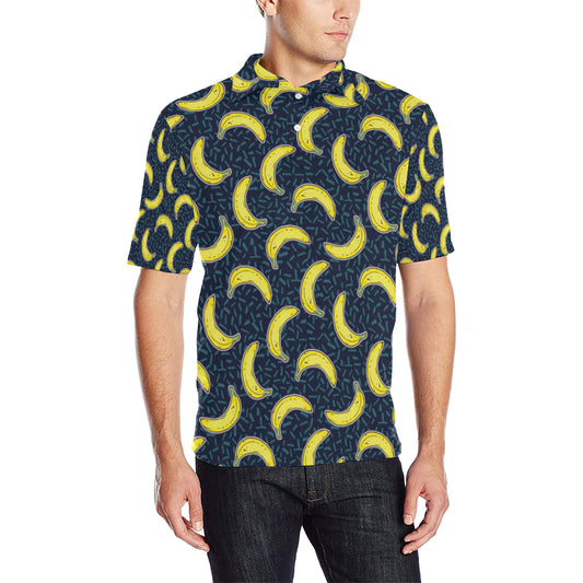 Banana Pattern Print Design BA09 Men Polo Shirt