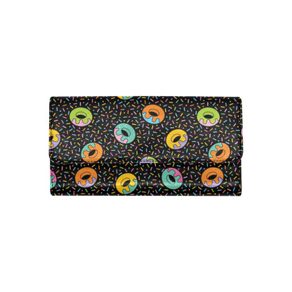 Donut Pattern Print Design DN012 Women's Trifold Wallet