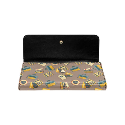 Accounting Financial Pattern Print Design 03 Women's Trifold Wallet