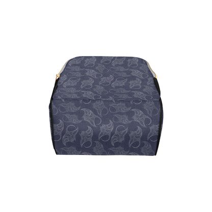 Manta Ray Pattern Print Design 01 Diaper Bag Backpack