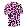 Pink Leopard Print Men Polo Shirt