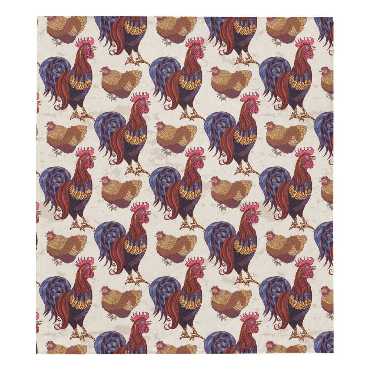 Rooster Pattern Print Design A03 Premium Quilt
