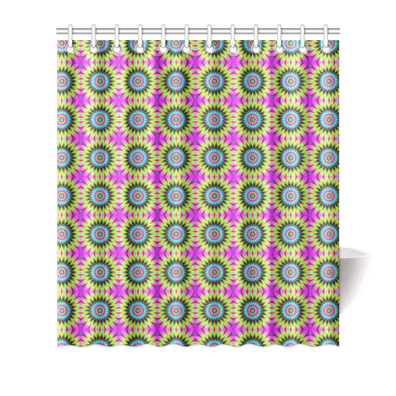 Optical illusion Flower Rainbow Style Shower Curtain
