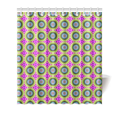Optical illusion Flower Rainbow Style Shower Curtain