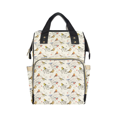 Bird Watercolor Design Pattern Diaper Bag Backpack