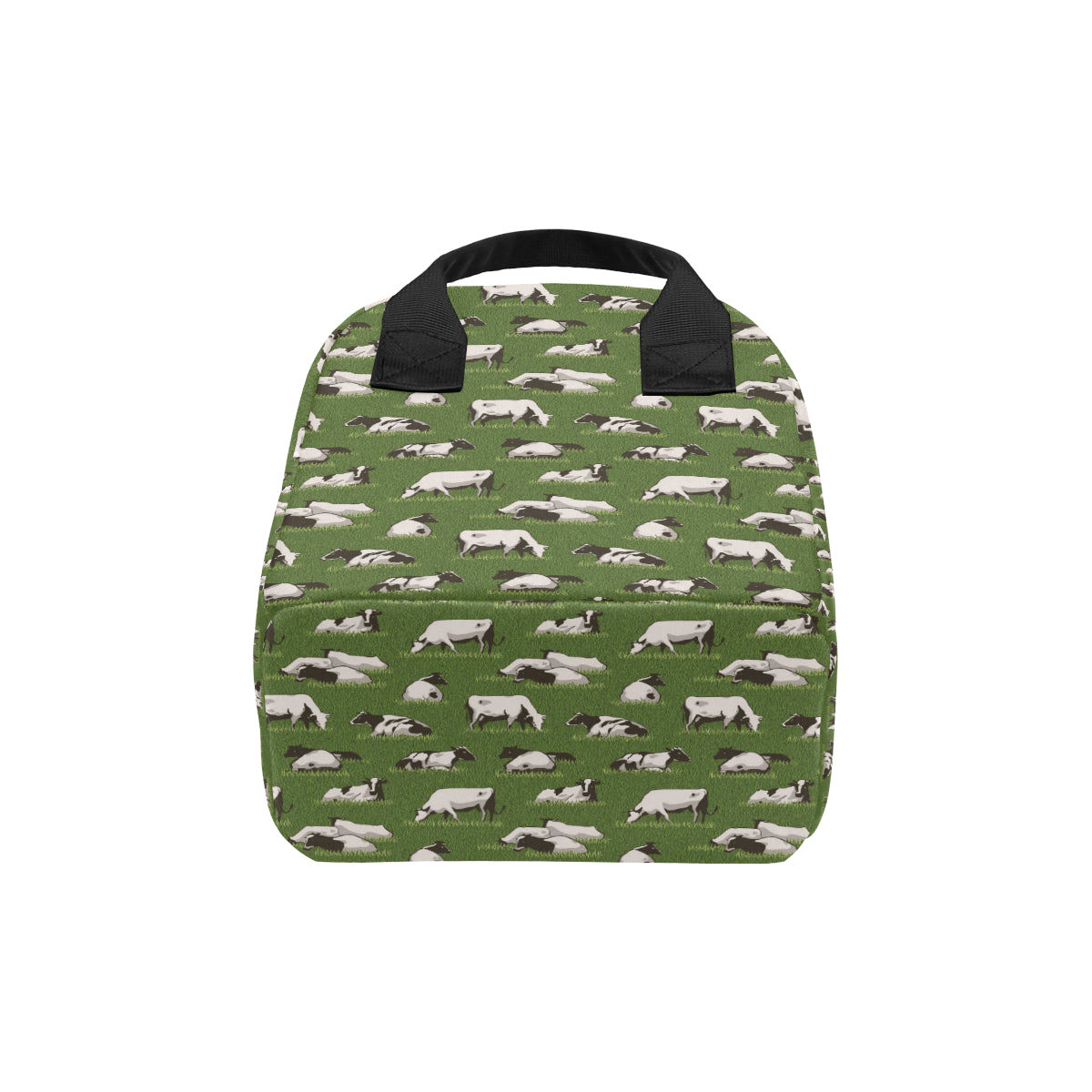 Cow on Grass Print Pattern Insulated Lunch Bag
