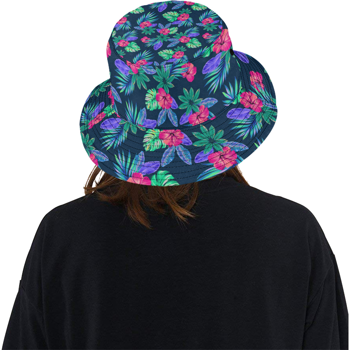 Tropical Flower Pattern Print Design TF09 Unisex Bucket Hat