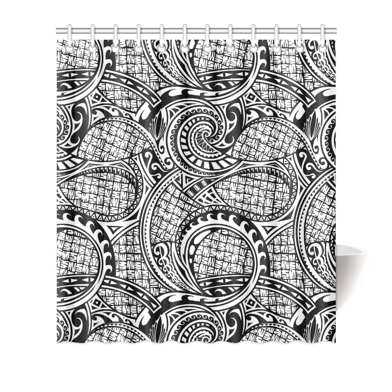 Polynesian Tribal Pattern Shower Curtain