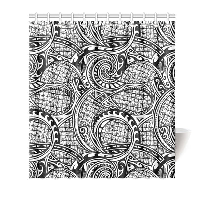 Polynesian Tribal Pattern Shower Curtain