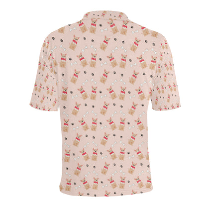 Chihuahua Pattern Print Design 04 Men Polo Shirt