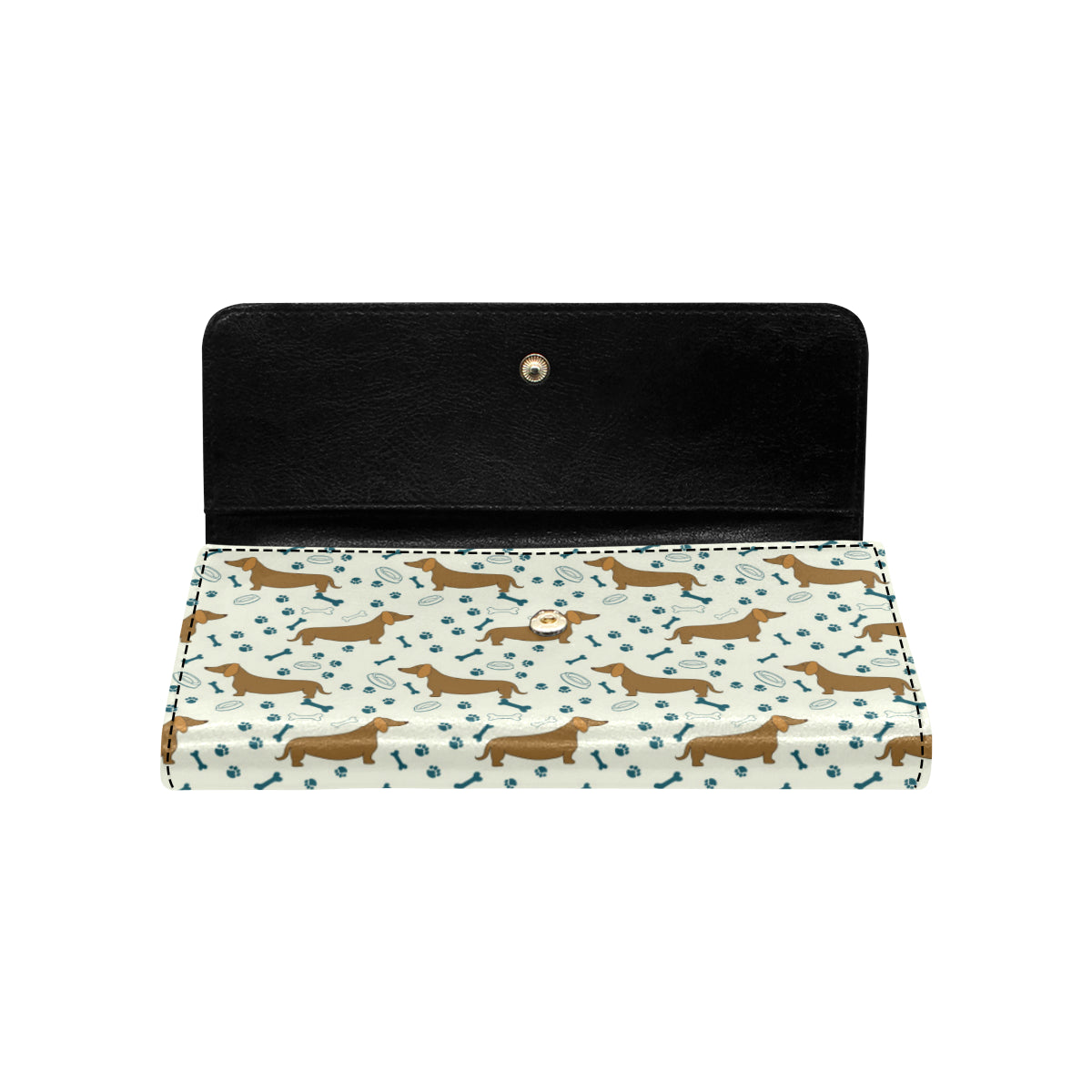 Dachshund Pattern Print Design 01 Women's Trifold Wallet