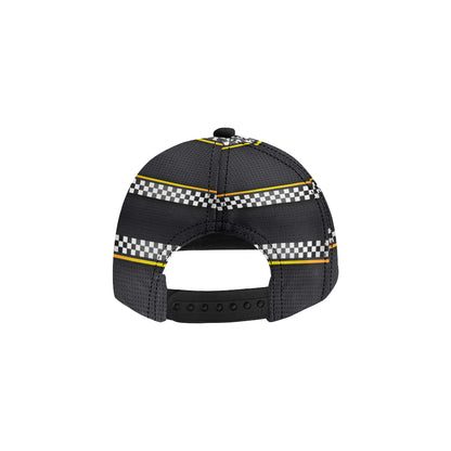 Checkered Flag Yellow Line Style Snapback Cap