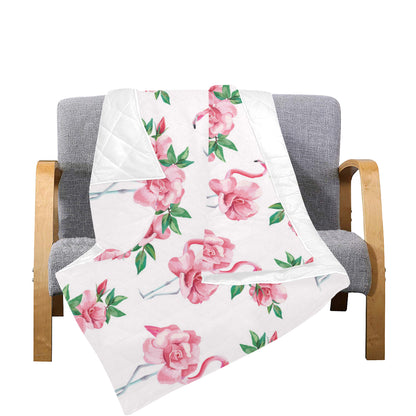 Flamingo Rose Pattern Premium Quilt