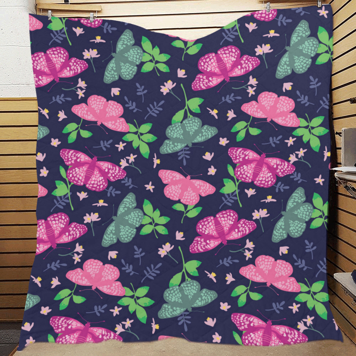 Monarch Butterfly Pattern Print Design 03 Premium Quilt
