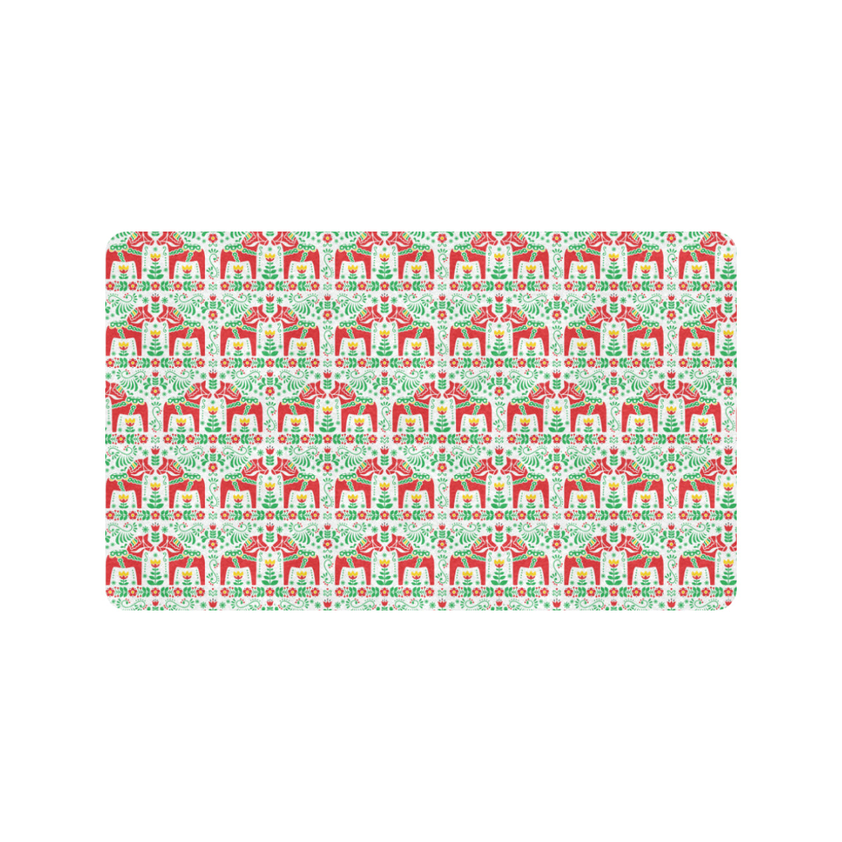 Swedish Dala Style Pattern Rubber Doormat