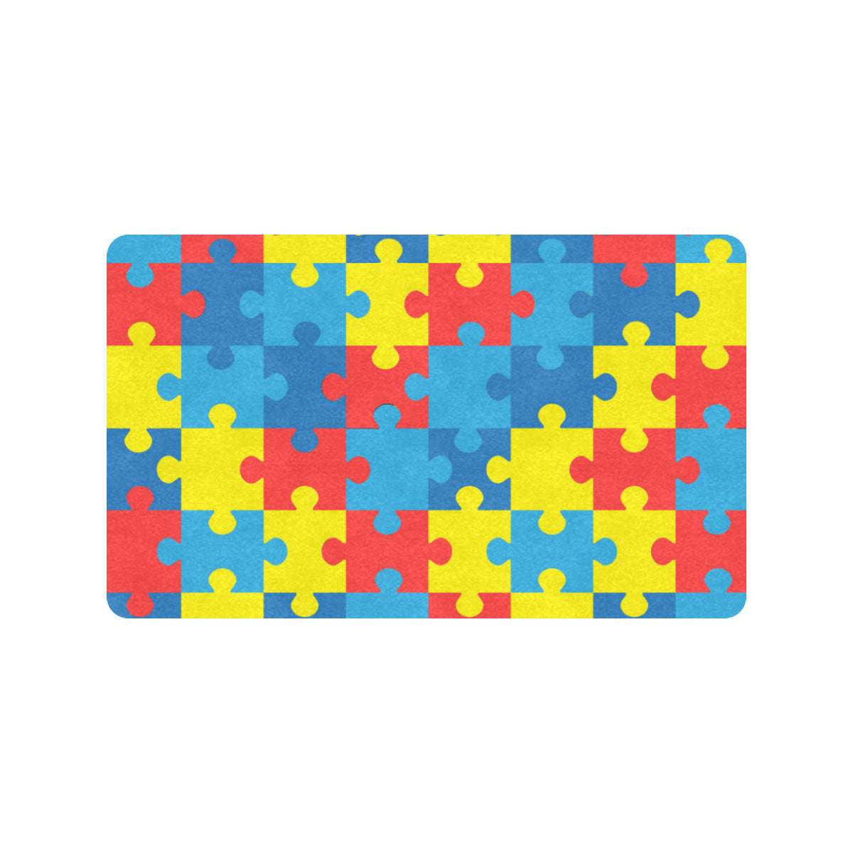 Autism Awareness Puzzles Design Print Rubber Doormat