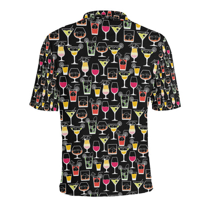 Cocktail Pattern Print Design 01 Men Polo Shirt