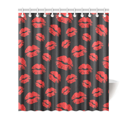 Lip Red Pattern Print Design 02 Shower Curtain