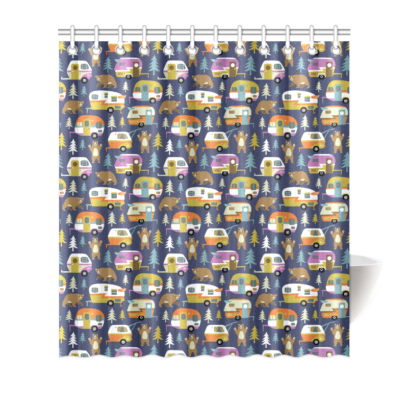 Camper Pattern Print Design 04 Shower Curtain