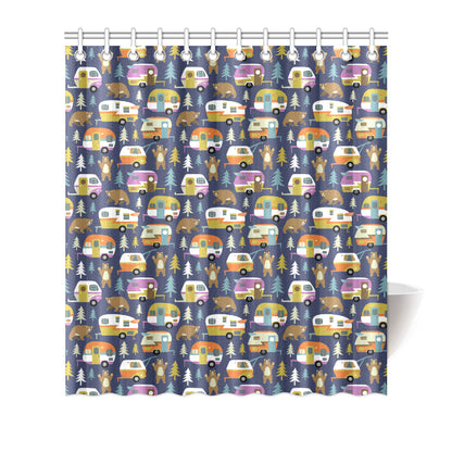 Camper Pattern Print Design 04 Shower Curtain